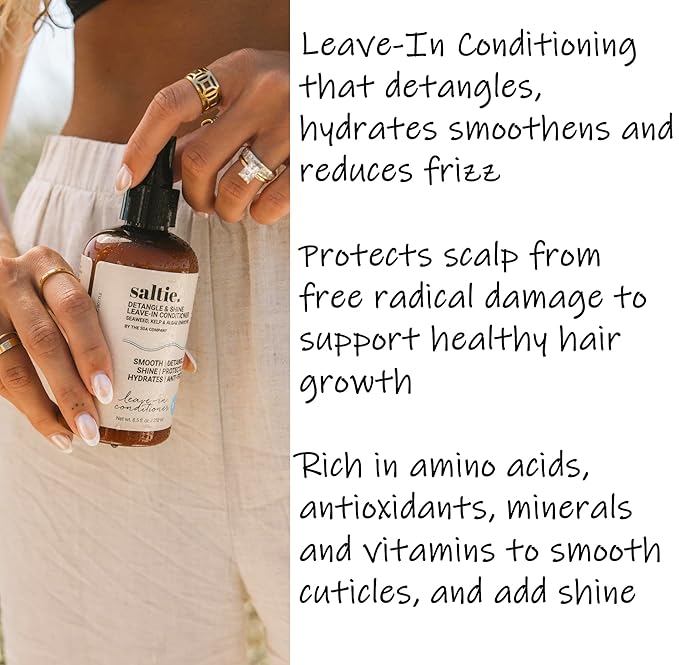Leave-In Conditioner, 8.5 fl. Oz/250ml - Seaweed, Kelp & Algae Enriched Detangle & Shine Hair Treatment -Ideal For Frizzy and All Hair Type , Protects Scalp-VivaGrace Women