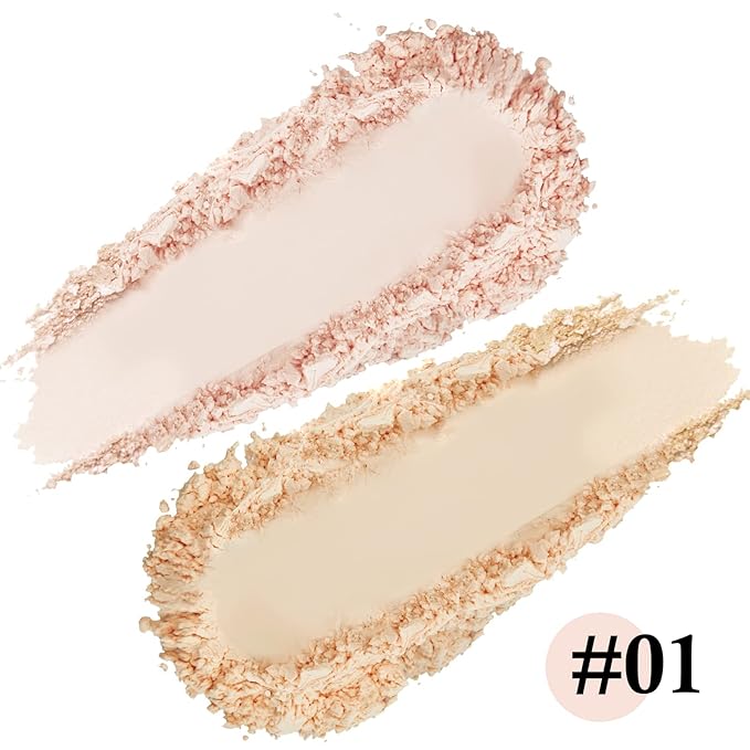 Boobeen 2 Layers Setting Pressed Powder Makeup Oil Control Setting Powder Foundation Pressed Face Powder Compact Long-Lasting Matte Finishing Powder, Light Shade Powder Flawless Lightweight-VivaGrace Women