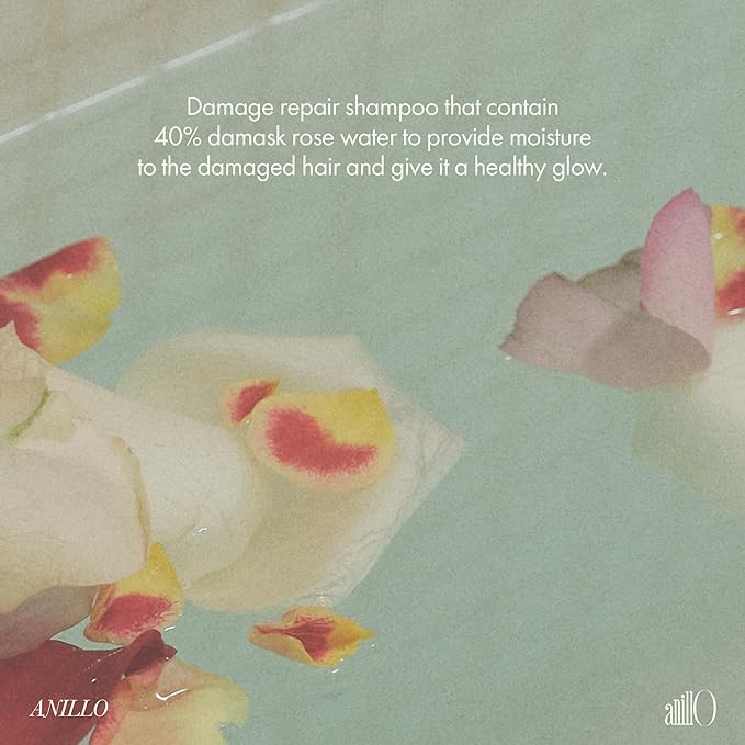 Rosy Night Repair Shampoo – Anti-Dandruff & Damage Repair with Damask Rose Water & Ceramide – Color Safe, Silicone & Sulfate Free (15.22 fl. Oz)-VivaGrace Women