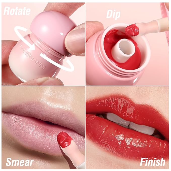 Glow Lip Balm,Moisturizing Lip Balm For Dry,Chapped Lips, Hydrating Lip Balm Repair Lip Sleeping Mask,Nourish & Hydrate Shine Glossy Lip Gloss,Not Sticky Tinted Lip Balm Lip Care (5# Wine Red)-VivaGrace Women