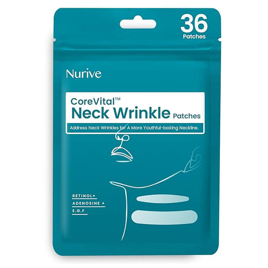Advanced Wrinkle Patches 60ct Smile Line, Frown Line Wrinkle Patches for Facial Korean Skin Care Face Wrinkle Tape Invisible Overnight with Retinol & Collagen (Medium (Neck))-VivaGrace Women