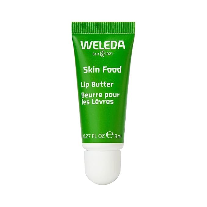Weleda Skin Food Lip Butter, 0.27 Ounce, Plant Rich Moisturizing Lip Care with Sunflower Seed Oil, Chamomile and Calendula-VivaGrace Women