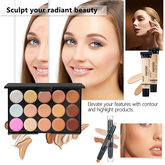 Makeup Sets for Teens Makeup Kit for Women Full Kit Makeup set Makeup Kit Eyeshadow Palette Foundation Mascara Contour Lipgloss Makeup Teenager Gift-VivaGrace Women