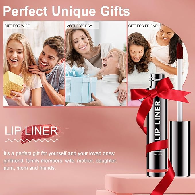 OETUIOW Lip Stain - All Day Lip Stain Peel Off, Naturally Moisturizing Lightweight Glow-Boosting Non-Sticky, Vegan Lip Makeup Gift for Her (Rose)-VivaGrace Women