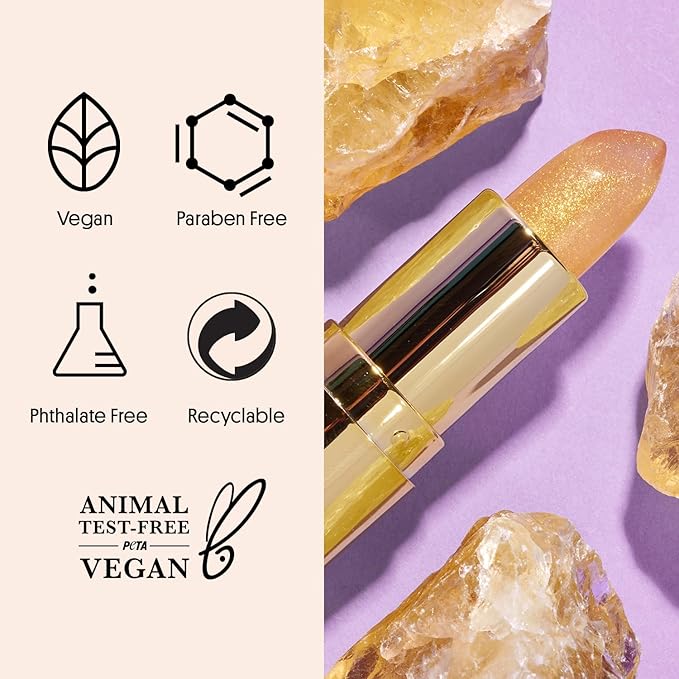 Winky Lux Citrine Balm, pH Lip Balm, Color Changing Lipstick and Tinted Lip Balm, Vegan & Cruelty Free Lip Balm, Hydrate & Plump, Sheer Pink Lipstick, Citrine-VivaGrace Women