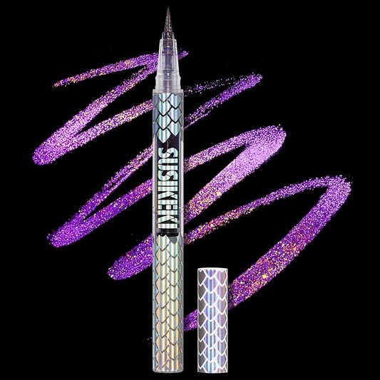 Chameleon Metallic Duochrome Liquid Eyeliner, Color Shifting Shimmery Eye Liner, Duo-color Waterproof Long Lasting Glitter Eye Makeup Pen Eyeliners (Aurora Glow)-VivaGrace Women