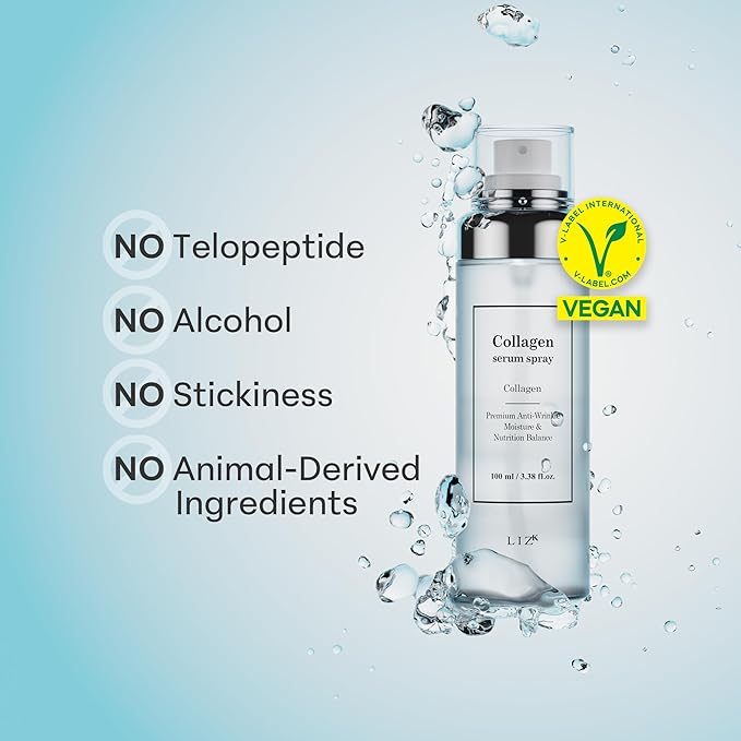 LIZK Collagen Serum Spray for Face 100ml (3.38 fl.oz) Glass Skin,easy to use, sparying at last step in skincare,body care, moisture mist, korea cosmetics-VivaGrace Women