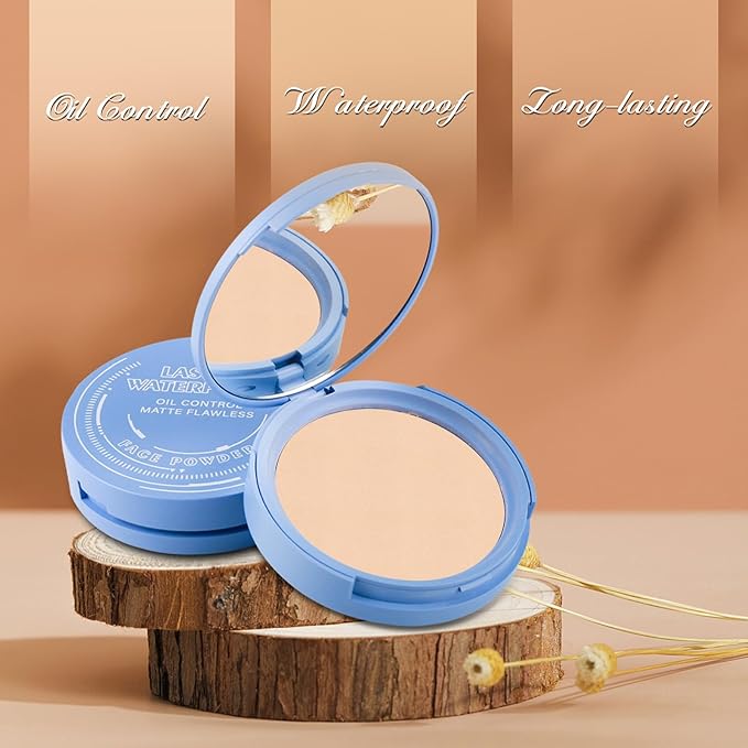 Oil Control Face Powder, Matte Smooth Setting Powder, Waterproof Long-Lasting Setting Powder, Perfect Lightweight Face Makeup For Soft Focus Finish, Minimizes Fine Lines And Pores (Classic Ivory)-VivaGrace Women