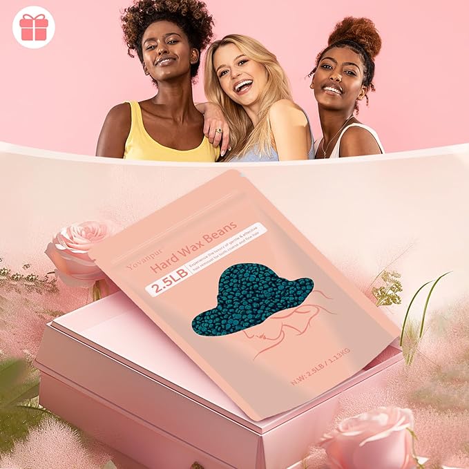 2.5lb Hard Wax Beads For Hair Removal, Yovanpur Waxing Beans for Sensitive Skin, Face, Eyebrows, Bikini, Brazilian, Legs and Full Body Bulk-VivaGrace Women