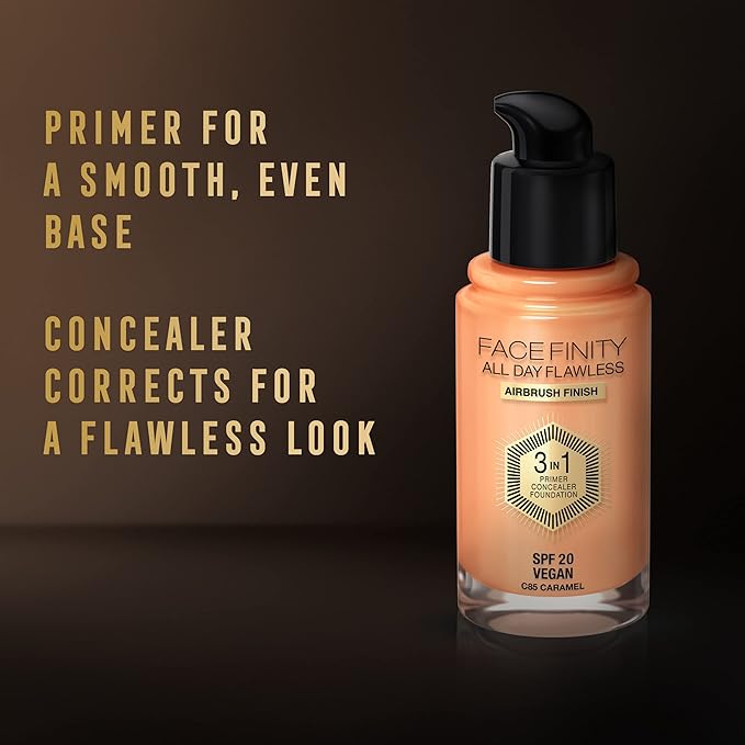 Max Factor Facefinity All Day Flawless 3 In 1 Foundation SPF 20, No. 85 Caramel (81377984)-VivaGrace Women