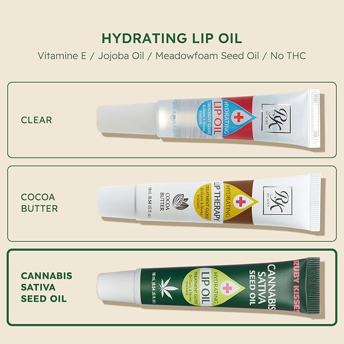 Ruby Kisses Hydrating Lip Oil Cannabis Sativa Hemp Seed RLO04D1 (1 PACK)-VivaGrace Women
