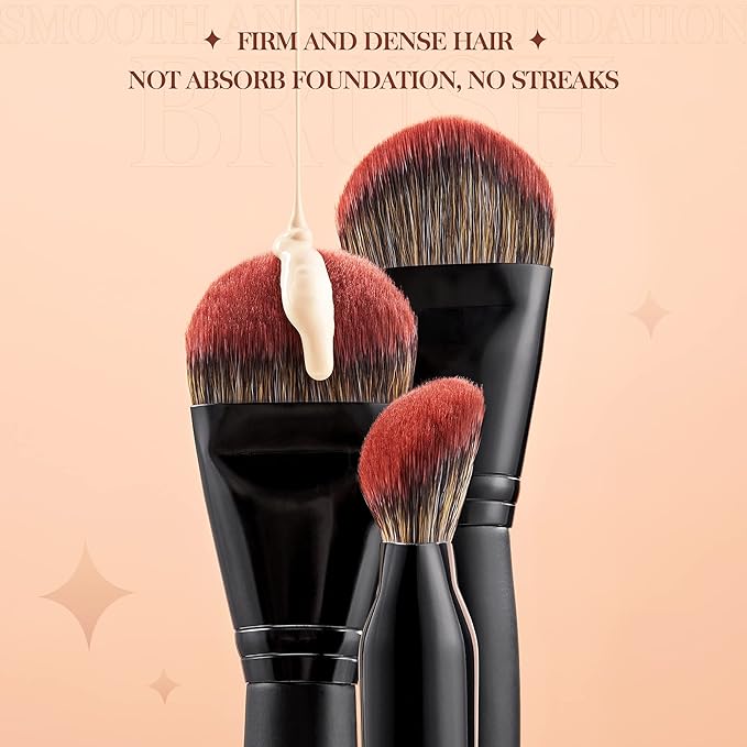 Jessup Foundation Brush for Liquid, Smooth Angled, Large Face Makeup Brush for Blending Liquid, Cream MUL02-VivaGrace Women