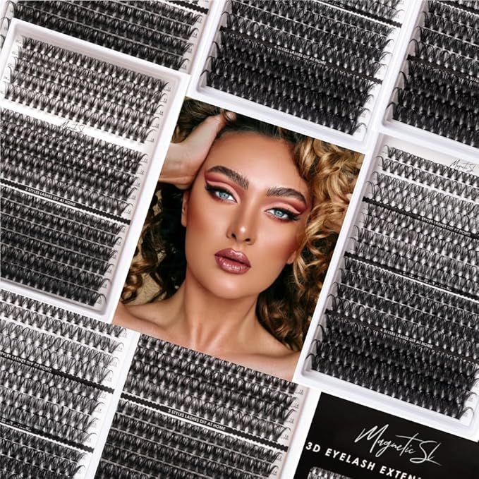 Lash Clusters 320pcs Lash Extension Kit 30D 40D 80D 100D Individual Lashes Kit 12-20mm Eyelash Extension Kit with Lash Bond&Seal,Lash Remover and Lash Tweezers for Easy Use(30/40/80/100D-0.07D Kit))-VivaGrace Women