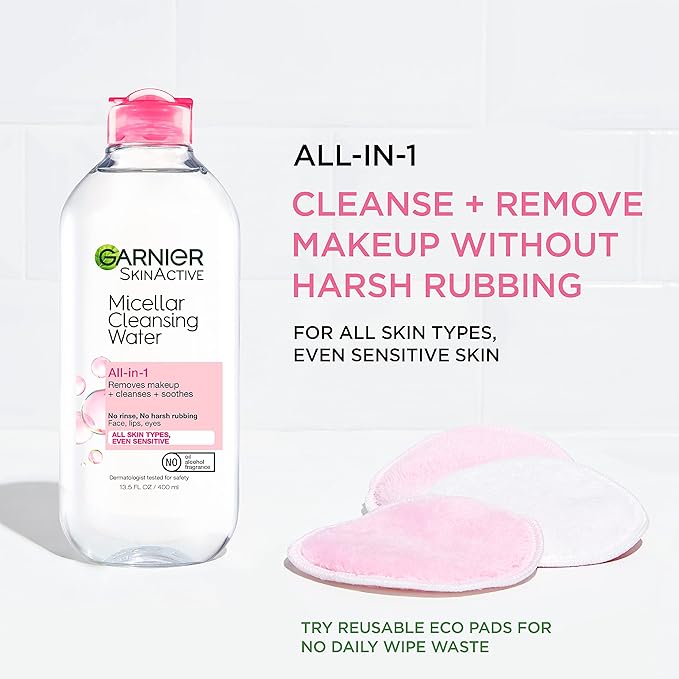 Garnier Back to School Bundle|Micellar Water (400mL) + Fructis Sleek & Shine Shampoo (22 Fl Oz), Conditioner (21 Fl Oz) (3 Items), 1 Kit (Packaging May Vary)-VivaGrace Women