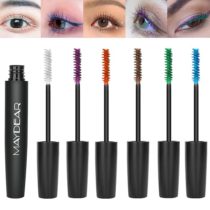 Maydear Waterproof Colored Mascara Set – Long-Lasting, Cruelty-Free, Vegan Eye Makeup for Women (6 Colors)-VivaGrace Women
