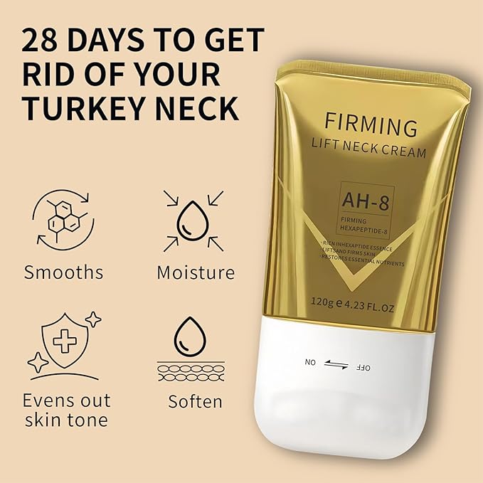 AH-8 Firming Neck Cream with Roller, Tightening & Lifting Cream for Sagging Skin, Contains Hexapeptide, Moisturizing for Face & Body Skin Tightening Cream-VivaGrace Women