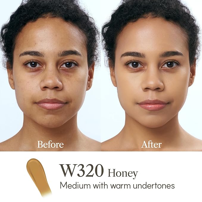 THE FACE SHOP Ink Lasting Liquid Foundation, Full Coverage, 72‑Hour Wear Semi‑Matte Finish, Makeup with Bakuchiol, W320 Honey, 0.84 Fl. Oz.-VivaGrace Women