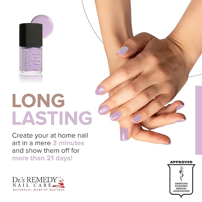 Dr’s Remedy Enriched Nail Polish: Non Toxic, All Natural, and Organic - Doctor Formulated: Strengthens, Restores, Heals, and Protects '24-Free' - LYRICAL Lilac