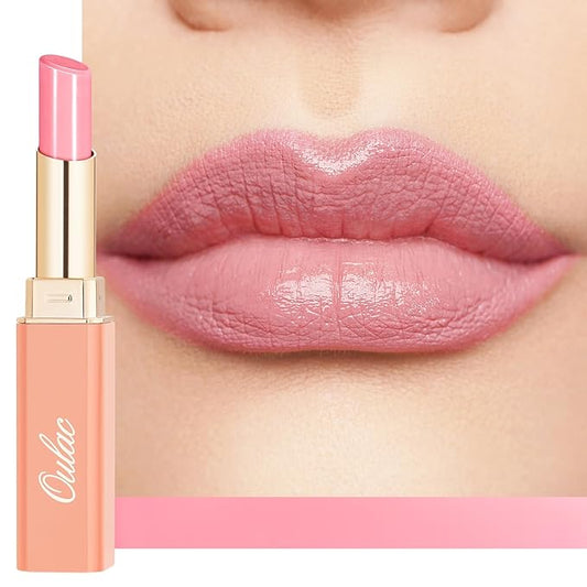 Oulac Pale Pink Lipstick Shine for Women, 2 in 1 Glossy Light Pink Tinted Lip Balm, Hydrating Lipstick for Dry Lips, Moisture Shine Sheer Juicy Finish Vegan 2.2g/0.07oz (20)-VivaGrace Women