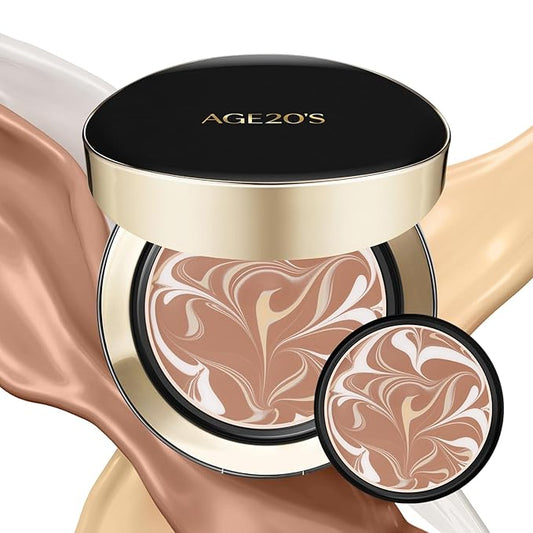 AGE20'S Signature Essence Pact SPF 50+ | Pack of 2 | 27C HONEY | Cream Foundation, Dewy Finish, Natural Coverage | Korean Cushion Foundation-VivaGrace Women