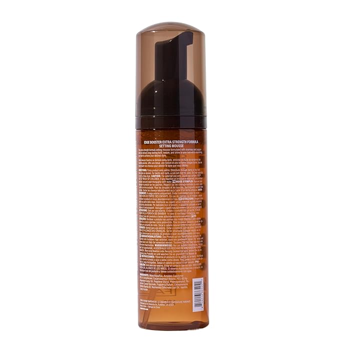 Style Factor EDGE BOOSTER Extra Strength Setting Mousse โ Frizz Control, Extra Volume, and Conditioning โ 6.4oz Amber Mousse for Curly Hair-VivaGrace Women