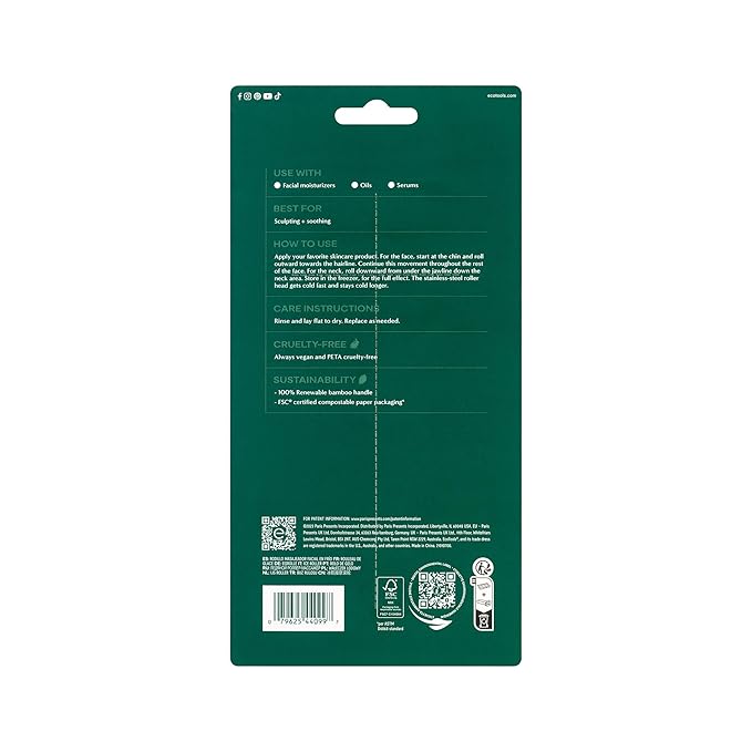 EcoTools Ice Roller, Lifts & Depuffs Skin, Stainless Steal Cooling Roller For Face & Neck, Provides Relaxation While Sculpting, Eco Friendly, Vegan, & Cruelty Free Skincare Tool, 1 Count-VivaGrace Women