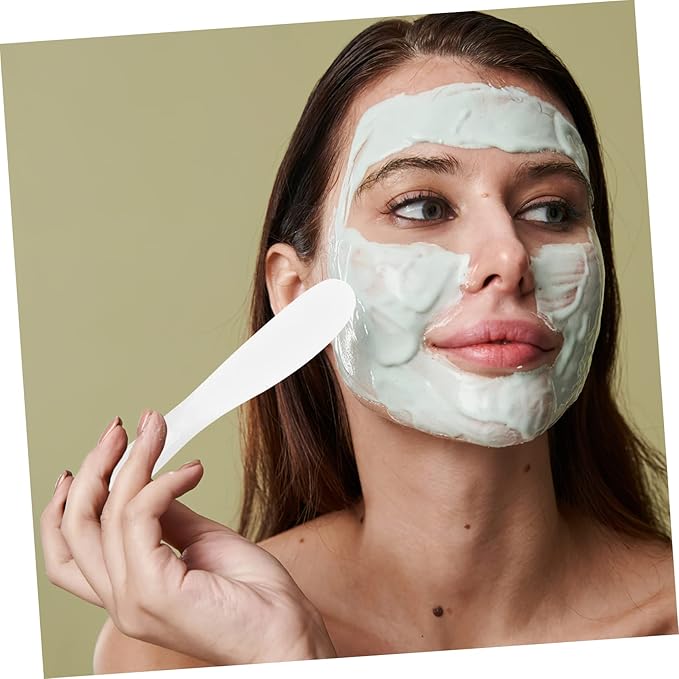 Beaupretty 10pcs Tool Stick White Makeup Silicone Makeup Spatula Mini Silicone Spatula Silicone Stirring Tools Spatulas Cosmetic Long Spatula Barber Film Stick Face-VivaGrace Women