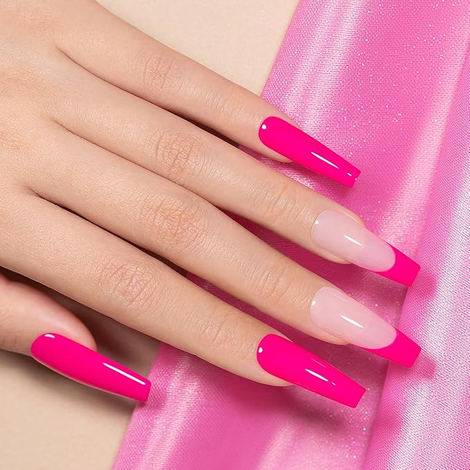 RARJSM Hot Pink Gel Nail Polish Neon Pink Gel Polish BrightPink GelNailPolish 1PCS 15ML Long Lasting Gel Polish Soak off U V Curing Required Nail Art Varnish Salon DIY at Home