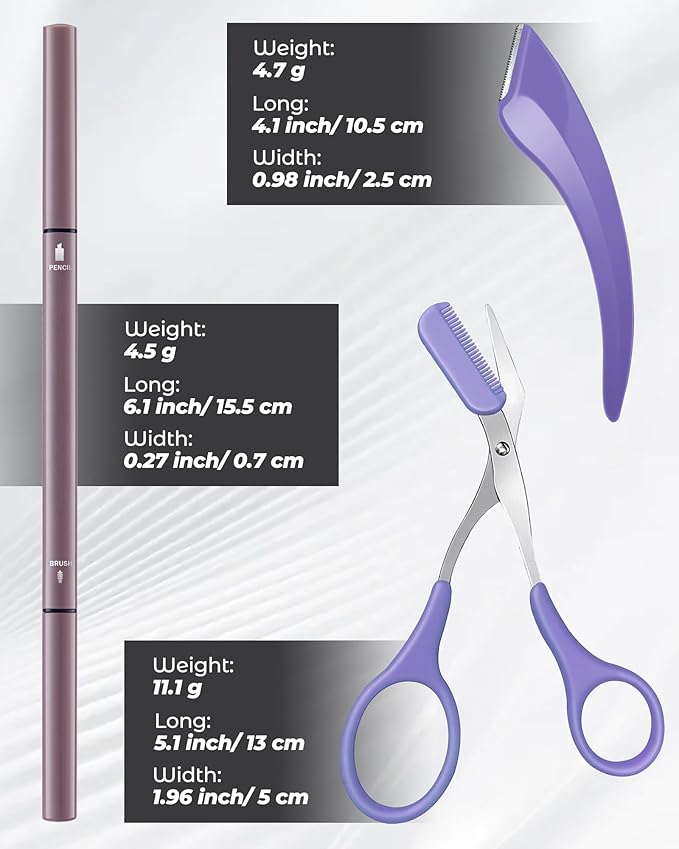 12Pcs Microblading Eye Brow Pencils for Women Brown Waterproof Eyebrow Pencil w/Eyebrows Razor & Scissors Kit 0.5mm Ultra-Fine Tip Creates Hair-Like Strokes for Effortless Natural Brows-VivaGrace Women