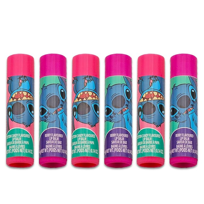 Stitch Lip Balm Tube Bundle for Girls – 6 Pack of Stitch Lip Balm in Assorted Flavors Plus Stickers, More | Stitch Party Favors-VivaGrace Women
