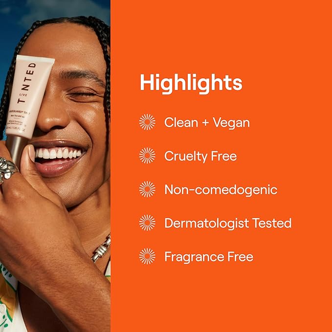 Live Tinted Hueguard Skin Tint SPF 50 - Tinted Mineral Sunscreen with Light-Medium Buildable Coverage With a Hydrating and Radiant Finish - Water and Sweat Resistant, 1.35 fl oz - Shade 07-VivaGrace Women