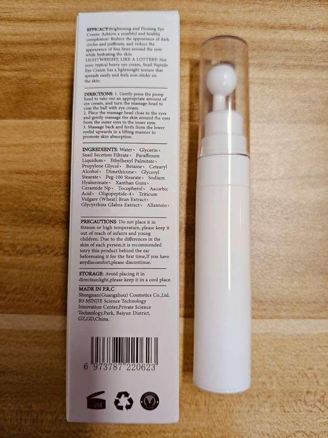 Advanced Snail Peptide Eye Cream for Dark Circles & Puffiness, Snail Mucin Eye Cream with Niacinamide Reduce Wrinkles & Fine Lines, 2 Pcs Under Eye Roller Cream for Moisturizing.-VivaGrace Women