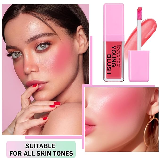 CAHIUYOA Pink Liquid Blush Oil Clear Liquid Blush for Cheeks Tinted Blush Stick Moisturizing Smooth Liquid Face Blush Makeup Gifts for Women-VivaGrace Women