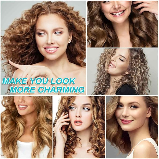 Selizo Hair Curlers 36 Pcs Set with 24Pcs Hair Curlers 4 Sizes and 12 Pcs Hair Clips for Long Medium Short Thick Hair, Black-VivaGrace Women