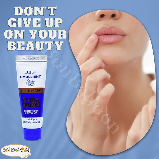 Luna Emollient With Shea Butter Protects Dry Lips Out & Makes Them Look Dewy And Soft For Lip Care That Keeps Your Lips Soft In Extreme (1 Pack = 0.35 oz / 10 ml) لونا حماية للشفاة من الجفاف والتشققات-VivaGrace Women
