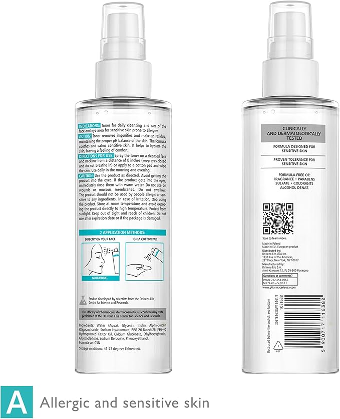 Calming Mist Toner, Soothing & Hydrating Face Mist for Sensitive & Allergy-Prone Complexion; Restores pH, Refreshes & Supports Skin’s Barrier & Microbiome Puri-SENSILIQUE, 6.76 fl oz-VivaGrace Women