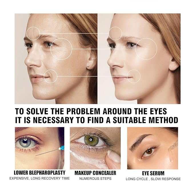 Temporary Eye Tightener Eye Cream For Puffiness And Bags Under Eyes,Instant Reduces Under-Eye Bags, Dark Circles&Puffiness, Instant Firm Eye Tightener Eye Bag Cream Anti Aging Fine Lines-VivaGrace Women