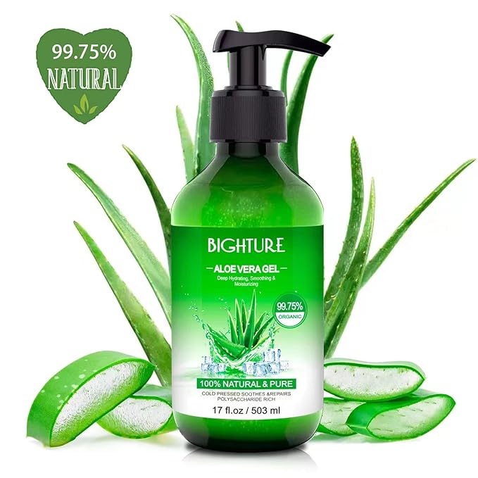 Aloe Vera Gel for Face - Organic Aloe Vera Gel from 100 Percent Pure Aloe Vera Use to Skin Sunburn Relieve, Soothing and Firming-VivaGrace Women