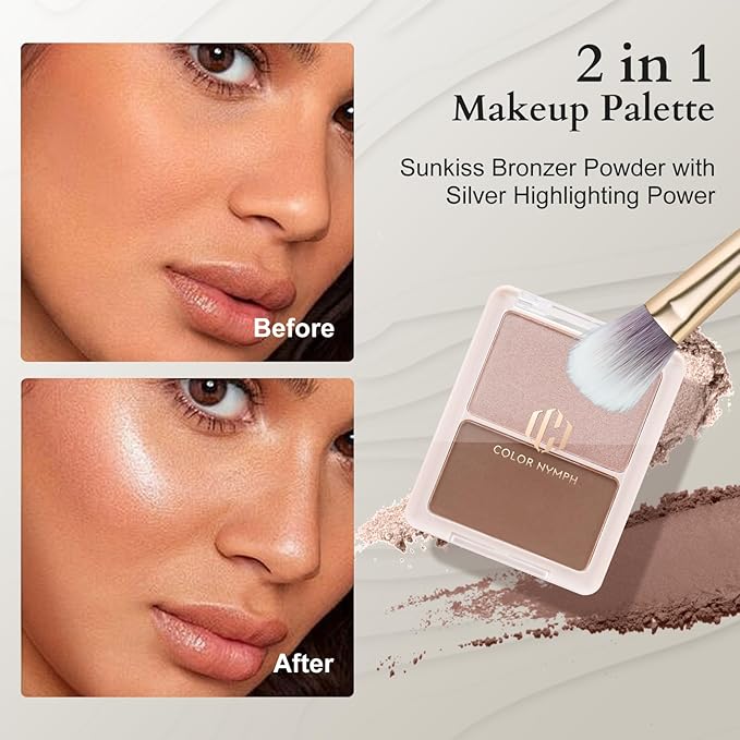 Color Nymph Girls Makeup Kit for Teens Girls with Cosmetic Bag, Full Face Makeup Kit For Women included 9 Color Eyeshadow Palette Concealer Liquid Blush Eyeliner Lipgloss-VivaGrace Women