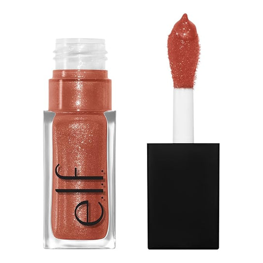 e.l.f. Glow Reviver Lip Oil, Nourishing and Hydrating with High-Shine Glimmer Finish & Sheer Wash Of Color, Minty Scent, Non-Sticky, Vegan & Cruelty-free, Super-neutral-VivaGrace Women