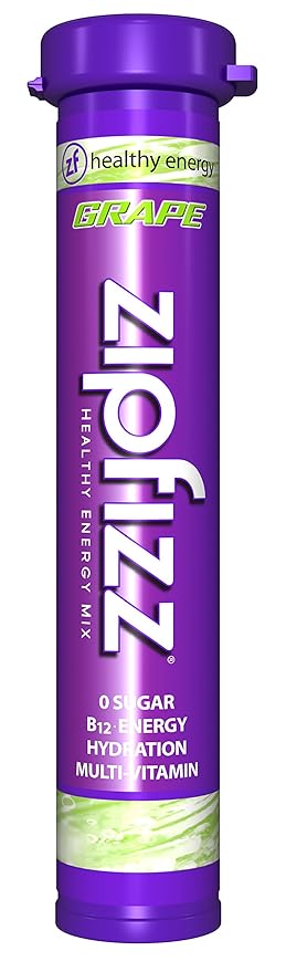 Zipfizz Daily Energy Drink Powder, Grape, 12 Pack | 3-in-1 Sustained Energy, Rapid Hydration, and Essential Vitamins | Sugar-Free | Electrolyte Powder | Contains Vitamin B-12 & Antioxidants-VivaGrace Women