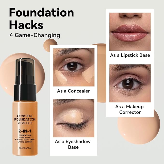 Glow Contour Face Bronzer Highlighter Illuminator Oil Liquid Foundation Cream Contour Concealer Blendable & Smooth Glowing Skin Lightweigh Luminizing Long Lasting Face Shaping Contouring Makeup-VivaGrace Women