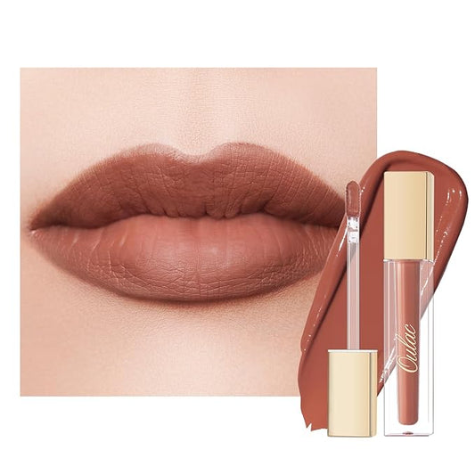 Oulac Matte Liquid Red Lipstick for Women, Orange-Brown Tones Red Lip Gloss Long Lasting, Highly Pigmern Lip Color with Vitamin E & Rose Oil, Waterproof, Vegan & Cruelty-Free M04-VivaGrace Women