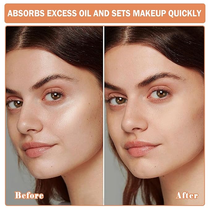 2PCS Setting Powder Loose Face Powder Matte Soft Smooth Oil Control Long Lasting Loose Setting Powder Makeup for Natural Flawless(01#Translucent+02# Pink Complexion)-VivaGrace Women