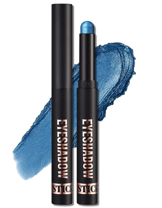 Erinde Shimmer Cream Eyeshadow Stick, Long Lasting Metallic Eye Shadow Sticks, Waterproof Creamy Glitter Eyeshadow Pencil, High Pigmented Blendable Neutral Eye Makeup, 23 Sapphire Blue Shimmer-VivaGrace Women