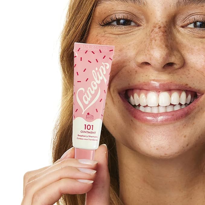 Lanolips 101 Delicious Rasberry Shortcake - Lip Balm with Vitamin E Oil and Lanolin for Lip Hydration - Naturally Flavored Lanolin Lip Balm for Very Dry Lips - Dermatologist Tested (.35 Oz)-VivaGrace Women