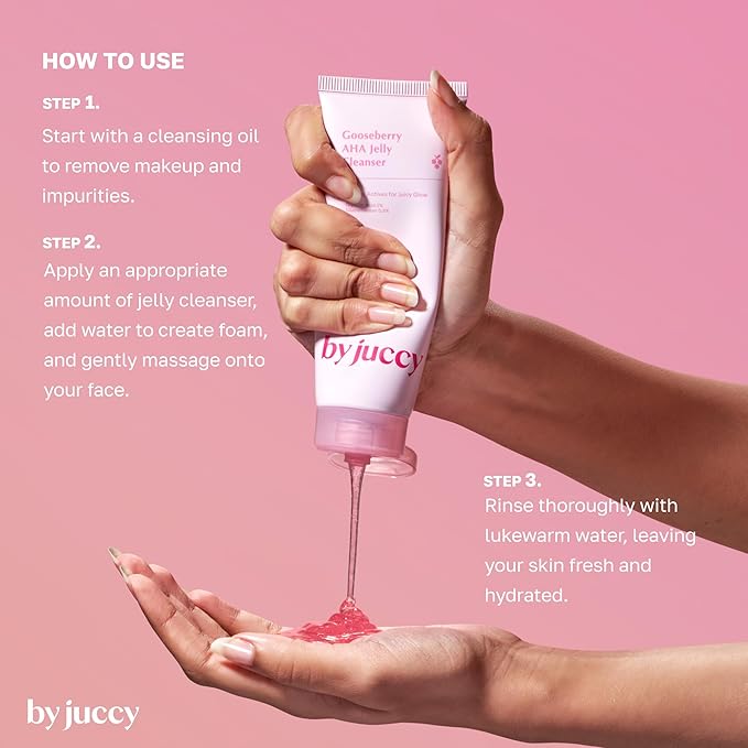 By Juccy Gooseberry AHA Jelly Cleanser | Gentle & Hydrating | Low PH | Glycolic Acid, Indian Gooseberry, Sea Buckthorn | Exfoliates Dead Skin CellsㅣKorean Face Wash | Korean Skin Care | 4.05 Fl.oz-VivaGrace Women