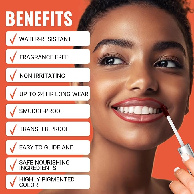 2pcs Lip Stain Peel Off - Lip Liner Stain Long Lasting Waterproof,2-in-1 Lip Liner with Tweezer Nude Matte,Non-Stick Cup,Highly Pigmented,Natural Finish,Stay On All Day,Perfect for Gift (Cocoa+Coffee)-VivaGrace Women