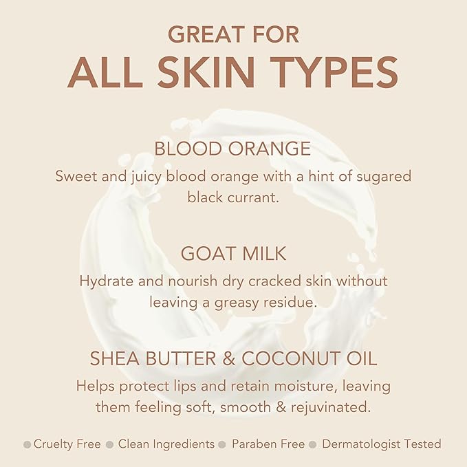 Dionis Goat Milk Skincare Blood Orange Holiday Lip Balm Gift Set - Beeswax, Shea Butter & Coconut Oil Lip Care Products Made in The USA - Cruelty Free Lip Moisturizer For Chapped Lips, 0.28oz 3 Pack-VivaGrace Women