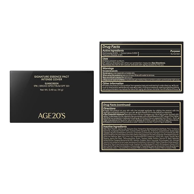 AGE20'S Signature Essence Pact SPF 50+ | Pack of 2 | 21N VANILLA | Cream Foundation, Dewy Finish, Natural Coverage | Korean Cushion Foundation-VivaGrace Women